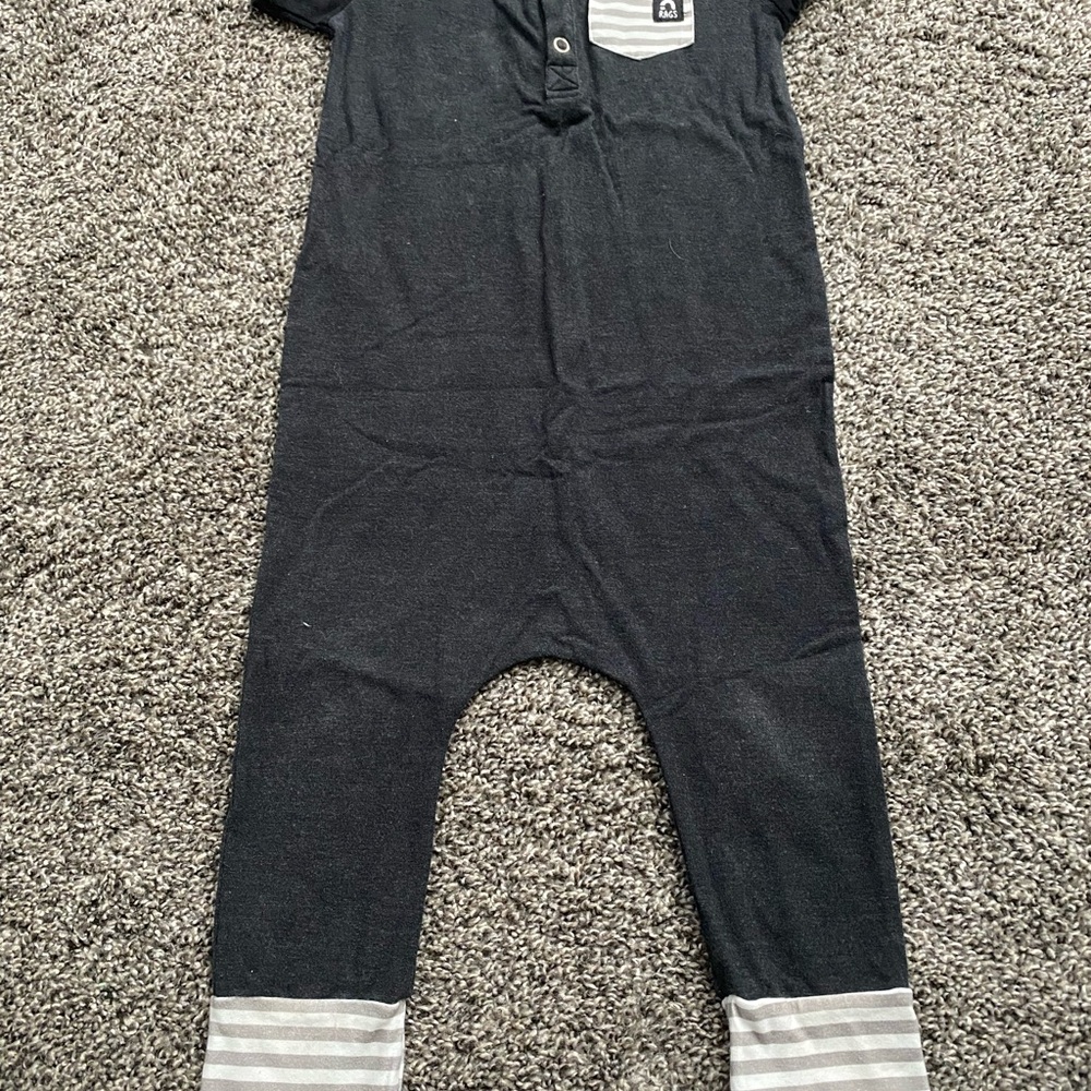 Rags to Raches Black and Gray Kids One Piece